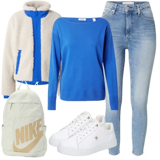 outfit mit Modra/Svetlo modra Usnjena Jakna/Ženske 7/8 Kavbojke/Gležnarji/Capri Kavbojke/Odrezane Kavbojke/Kavbojke Visokega Pasu/Kavbojke z Razporkom/Push up Kavbojke/Kavbojke na Poteg/Moška Usnjena Jakna Calvin Klein Jeans "Popolna za jesen"