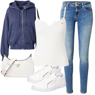 outfit mit Bela/Rdeča Superga Usnjene superge/Superge Nizka/Ozka Superga/Superge Z Bočno Zadrgo/Poletne superge Tommy Hilfiger "Popolna za jesen"