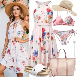 Outfity pro zábavu Svatba s Bílá/Krémová Sandál Na Podpatku/Pletený Sandál/Sandál Na Širokém Podpatku/Klasická Pantofle/Sandál s podpatkem/Letní Bota/Platform Sandal Lascana "Perfektní Pro Léto"Look: Bar, Křest, Koncert, Den matek, Svatba, Malle, Festival, 30. narozeniny