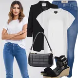 Černobílé ležérní outfity image