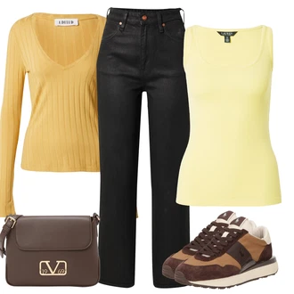 outfit mit Rumena Majica & Top/Pulover Edited "poletna obleka"