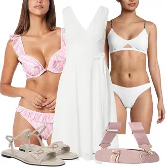 outfit mit Kopalka Großes Körbchen HUNKEMÖLLER, Kopalka Športni bikini Fila "poletna obleka"