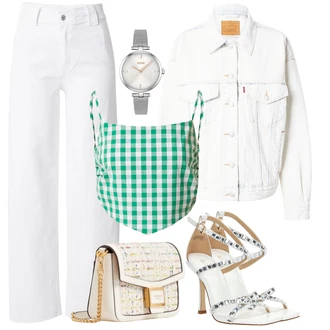outfit mit Bela/Bež Sandali s Paščkom/Poročna čevlja/Čevelj S Trakom/Sandala s peto/Sandala z visokim gležnjem/Visoka petka/Čevelj s trakom/Sandala MICHAEL Michael Kors "poletna obleka"
