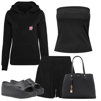 outfit mit Črna/Roza/Rdeča Bluzon/Jakna za tek na smučeh/Jakna 2v1/Jakna s Stransko Zadrgo/Športna Jakna/Box jakna/Jakna iz Flisa/Trening Jakna/Jakna s Kapuco Mister Tee "poletna obleka"