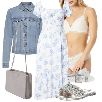 Poletne Outfiti Stari denar mit Svetlo siva/Siva/Rjava/Škrlatna/Bež Pisemska torbica/Torbica za čez ramo/Billfold/Torba za Macbook/Torba za prenosnik/Torbica za mobilni telefon/Vrečasta torba About You "poletna obleka"Look: 20-ta leta, Eleganten, Klasična, Plemenita, Kul, Ekstravaganten, Stari denar, Prevelik
