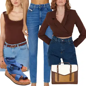 outfit mit Ženske 7/8 Kavbojke/Gležnarji/Športni čevlji/Odrezane Kavbojke/Kavbojka z Nizkim Pasom/Regular Fit Kavbojke/Usnjena Jakna/Ozke Kavbojke/Kavbojke na Poteg/Ravne Kavbojke/Usnjene Čevlje/Zožene Kavbojke Diesel "poletna obleka"