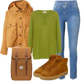 outfit mit Rjava Gležnar na Vezalke Birkenstock "Poletni outfit"