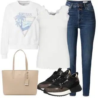 Kamuflaža outfit mit Siva/Črna/Bež Gorniški čevelj/Tekaški copat/Pristopni čevelj/Cam čevelj/Gimnastični čevelj MICHAEL Michael Kors "Poletni outfit"