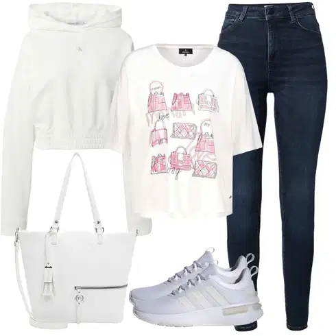 Roza Majice kombinirajte z Mustang, Calvin Klein Jeans, Tamaris, adidas sportswear, Roza/Bela/Krem Majice s potiskom/Kratke Majice/Lepe Majice/Grafične Majice/Oversized Majice s kratkimi rokavi Monari