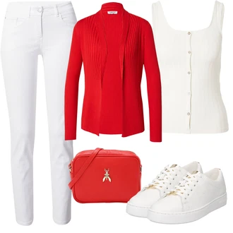 outfit mit Rjava/Bela/Krem/Rdeča Superga Superge Nizka/Poletne superge/Čevelj na vezalke/Ozka Superga/Usnjene superge/Superge Z Bočno Zadrgo MICHAEL Michael Kors "Poletni outfit"