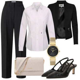 Bombaž outfit mit Pastelne barve Bluza brez železa/Bluza z gumbom, Bela/Krem/Škrlatna Srajca/Bluza z gumbom/Poslovna Bluza/Bluza brez železa/Slim Fit Bluza Seidensticker "Poletni outfit"
