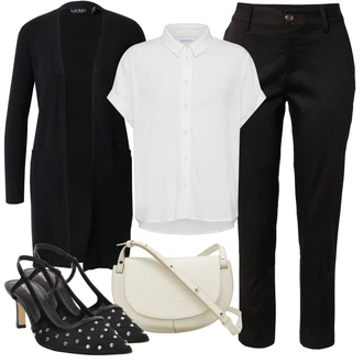 outfit mit Črna/Rjava/Bela Sandala/Slingback Črpalka/Čevelj S Paščkom/T-steg črpalka MICHAEL Michael Kors "Poletni outfit"