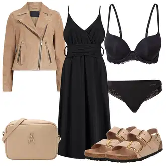 outfit mit Bež Sandala Udobna/Sandala z zapiranjem na ježka/Ribiška sandala/Rimski sandal/Čevelj s trakom/Poletni Čevelj/Dianette Sandali/Pohodni Sandali Birkenstock "Poletni outfit"