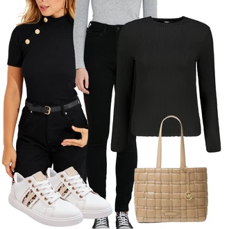 Poletne Outfiti mit Kavbojke Usnjena Jakna Noisy may "poletni videz"