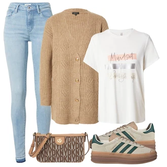 outfit mit Temno zelena/Bež/Rjava/Oranžna Superga Usnjene superge/Superge Nizka/Plato-Sneaker/Skate Obutev/Vintage Superga Adidas Originals "poletni videz"