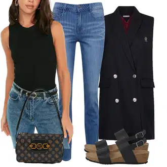 Naguban ovratnik outfit mit Temno modra/Roza/Rdeča Tommy Hilfiger "poletni videz"