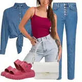 Poletne Outfiti Mom Jeans za dame image