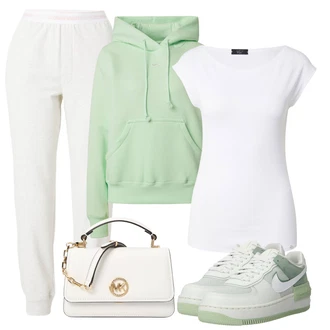 outfit mit Zelena/Svetlo Zelena Superga Plato-Sneaker/Superge Nizka/Vintage Superga Nike Sportswear "poletni videz"