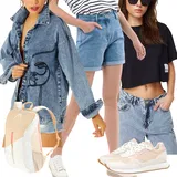 Črna Obrezana majica outfiti za dame image
