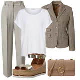 Bež Volneni Blejzerji outfiti za dame image