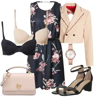 Z biseri outfit mit Roza/Rjava/Bež Torba za čez ramo/Vrečka za prenašanje/Billfold/Mini torbica/Satchel torba MICHAEL Michael Kors "poletni videz za elegantne ženske"