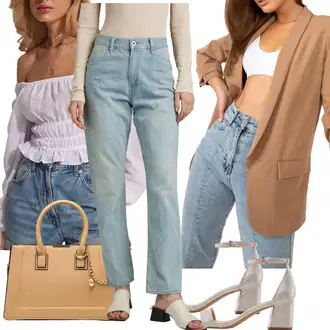 Poletne Outfiti Stari denar mit Rjava/Bež Trajnostna Jakna/Pomladna jakna/Crop Jakna/Jakna s 3/4 Rokavom/Poletna jakna/Kratka Jakna/Jakna srajka/Slip-on jakna italy moda "poletni videz za elegantne ženske"Look: Priložnostne, Plemenita, Pametno priložnostno, Egirl, Seksi, Eleganten, Estetski, Kul, Stari denar, Pisarna, 90. leta, Lepo, Univerzitetni, Poslovna