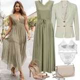 Green Outfits Prazničen za dame image