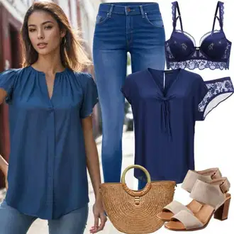 outfit mit Siva/Modra/Temno modra/Svetlo modra Visoka podpora/Podloženi modrček/Mehki Bh/Korzet/Komplet spodnjega perila/T-Shirt-nedrček Calvin Klein "Popolno Za Poletje"
