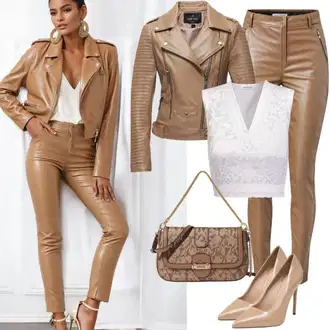 Outfits with traditional leather pants "Poslovne obleke za poletje"
