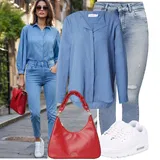 Kombinace halenek a tunik se sportovními botami image