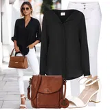 Kombinovat halenky & tuniky s džínami s širokými nohavicemi image