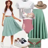 Outfit inspiracije za suknje kratka plisirana suknja image