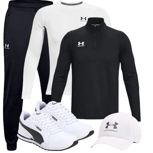 Warme Schwarz SportHose Under Armour kombinieren