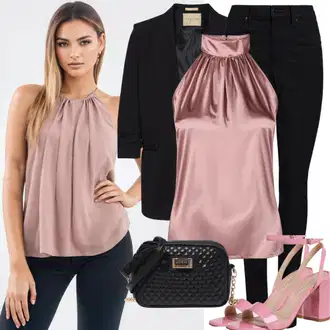 Classy outfits mit Črna/Bela/Vinsko rdeča/Khaki Kavbojke Usnjena Jakna/Motoristične Kavbojke/Ozke Kavbojke/Usnjene Čevlje/Termodžinsi/Kavbojke z Razporkom/Zimska jakna PATRIZIA PEPE "Sproščen Poslovni Videz Poletje"