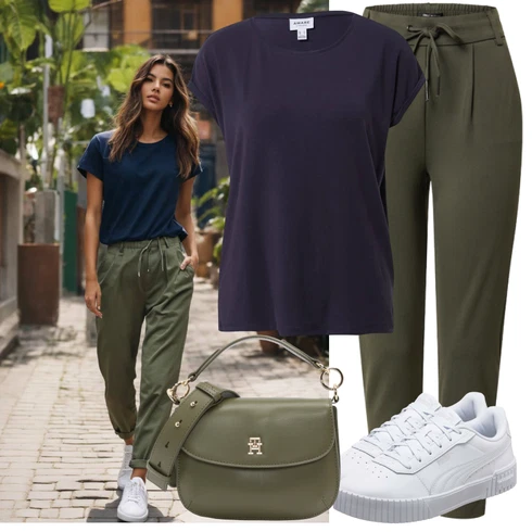 Kombinace Tmavě Zelená/Zelená/Khaki Dlouhá Kalhoty/Navlékací Kalhoty/Úzká Kalhoty/Sportovní kalhoty/Tréninková Kalhoty/Ležérní Kalhoty/Žerzejová Kalhoty/Jogger Kalhoty/Teplák Only