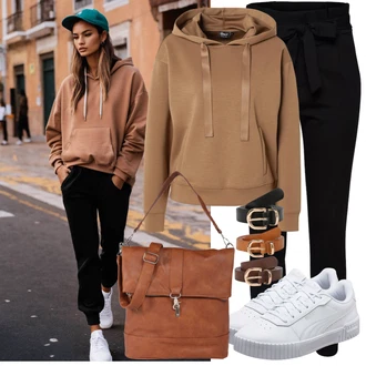 90-ich Skating Outfit sa Svjetloplava/Plava/Siva/Bijela Tanka Tenisica/Kožna Tenisica/Skate cipela/neformalna cipela/Ljetna Tenisica Puma "Odjeća za slobodno vrijeme"Look: 90-ich, Nerd, Steampunk, Sportski, Estetika, Skater, Hip Hop, S zakovicama, Skating, Aerobik, Tenis, Skate