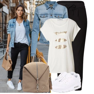 Air Max 90 Outfit sa Bijela/Krem Zumba cipela/gimnastička papuča/Tenisica za fitness/cipela za trčanje/Tenisica za tenis Nike Sportswear "Moderan outfit za slobodno vrijeme"