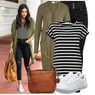 Zapínání na knoflíky Dlouhé Outfit s Tmavě zelená/Zelená Pletenina veľkej veľkosti/Šaty Móda Pro Plnoštíhlou/Tunika Vila "Cool outfity na volný čas"