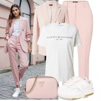 Outfit sa Pink Hlače 7/8 Hlača/Capri Hlače/Hlača od Odijela/Poslovna Hlača/Uske Hlača/Slip-on Hlača/Hlače Visokog Struka/Ravna Hlača/3/4 Hlača/Hlače s Prorezom More & More "Odličan za slobodno vrijeme"