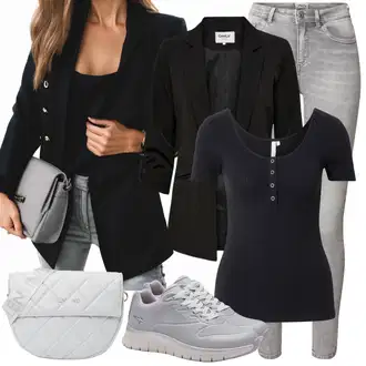 Outfit sa Crna Kargo Blejzer/Oversize Sako/Kožna Jakna za Muškarce/Kratki Sako/Dugi Sako/Sako od smokinga/Sako Jakna/Boyfriend Sako/Casual Sako/Sakoi za Bluzu/Kožna jakna za muškarce Only "Praktičan look"