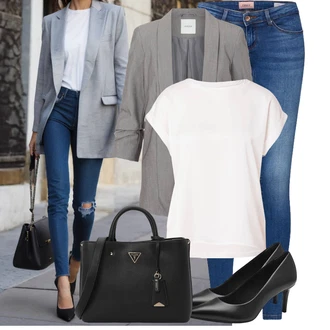 70tá léta Outfit s Modrá/Tmavě modrá Kožená bunda/Navlékací džíny/Kožené Boty/Dámské Džíny s Délkou 7/8/Push up Džín/Kotníková Bota/Džíny s Nízkým Sedem/Slim Fit Džíny/Džíny s Rozparkem/Džín s Nízkým Pasem/Kožená Pánská Bund/Nezařazené Only "Módní outfit pro volný čas"Look: 70tá léta, Ležérní, Cool, Francouzské, Moderní, Krásný, Bezešvé