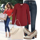 Červené Dlouhé Šifonové Halenky Outfity image