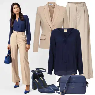 Outfity pro matriční úřad Nevěsta s Khaki/Béžová Vinylové kalhoty jjxx, Černá/Tmavě modrá/Hnědá Aldo "Stylový letní vzhled"