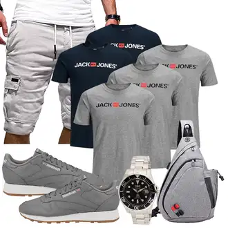 Outfit mit Khaki/Grau/Creme/Weiß Cargo Short/Kurze Hose/Musselin Shorts/Bermuda/Baggy Short Generic "Summer Outfit"