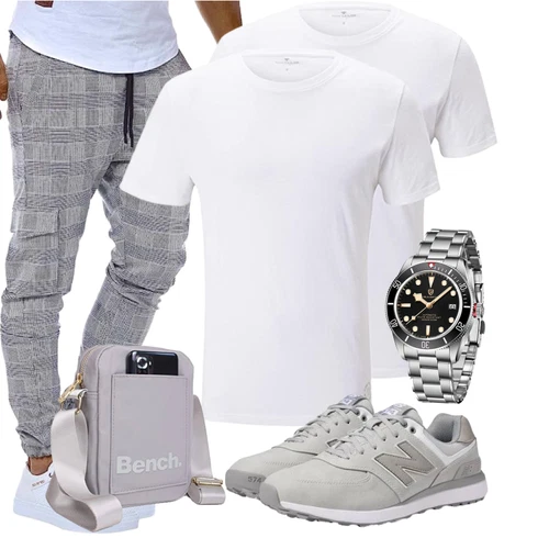 Elegant Grau Jeans Leder Schuhe Leif Nelson kombinierenLook: Ausgefallene, Büro, Metal, Moderne, Goa, Elegant, Coole, Casual, Classic, Empire