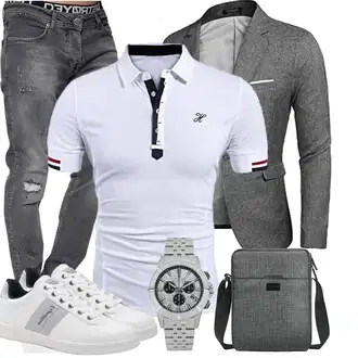 Outfit mit Grau Anzug/Sakko COOFANDY "Summer Outfit"