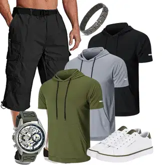 Sommer Outfits Wandern mit MAGCOMSEN, HUAKANG "Summer Outfit"Look: Angeln, Wandern, Berg­steigen, Freizeit, Trekking, Training, Fitness, Laufen, Joggen, Aerobic, Marathon
