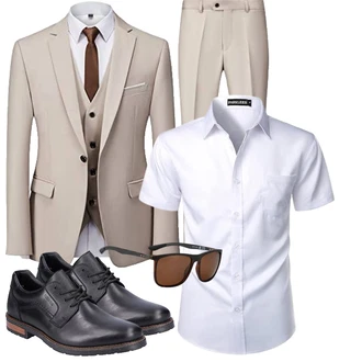 Ostern Outfit mit Beige/Khaki/Braun UNINUKOO "Summer Outfit"Look: Weihnachten, Ostern, Abschlussball, Ball, Halloween, Bar, Wasen, Firmenfeier, Besondere Anlässe, Hochzeit, Standesamt