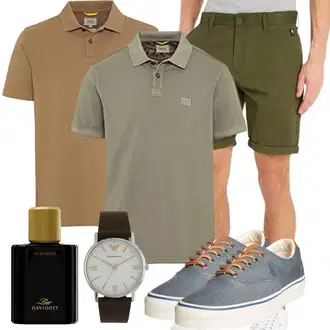 Old Money Outfit mit Khaki/Dunkelgrün/Grün Chino Shorts/Bermuda/Musselin Shorts/Kurze Hose/Cargo Short/Baggy Short Tommy Jeans "Summer Outfit"Look: Nahtlos, Skater, Maritim, Unisex, Dschungel, Safari, Preppy, 90er, Casual, Classic, Coole, Streetwear, Old Money, Outdoor