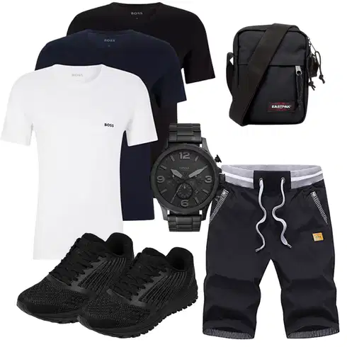 Dunkelblau/Dunkelgrau/Schwarz/Grau Hemd Kurze Hose/Capri/Baggy Short/Musselin Shorts/Cargo Short/Bermuda Tansozer kombinieren